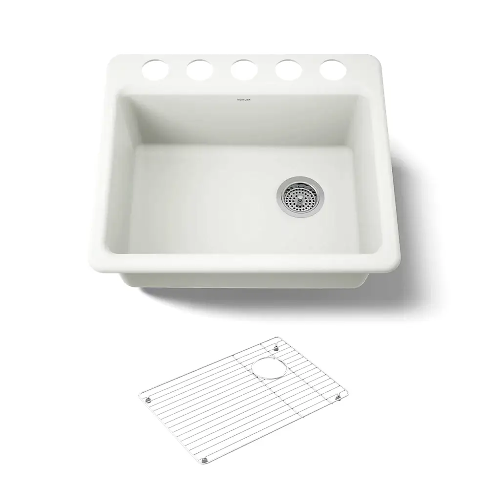 Kohler 5872-5UA1-NY Riverby 25" Undermount Single Bowl Kitchen Sink Dune