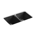 Kohler 5873-5U-7 Deerfield 33" Undermount Double Bowl Kitchen Sink Black