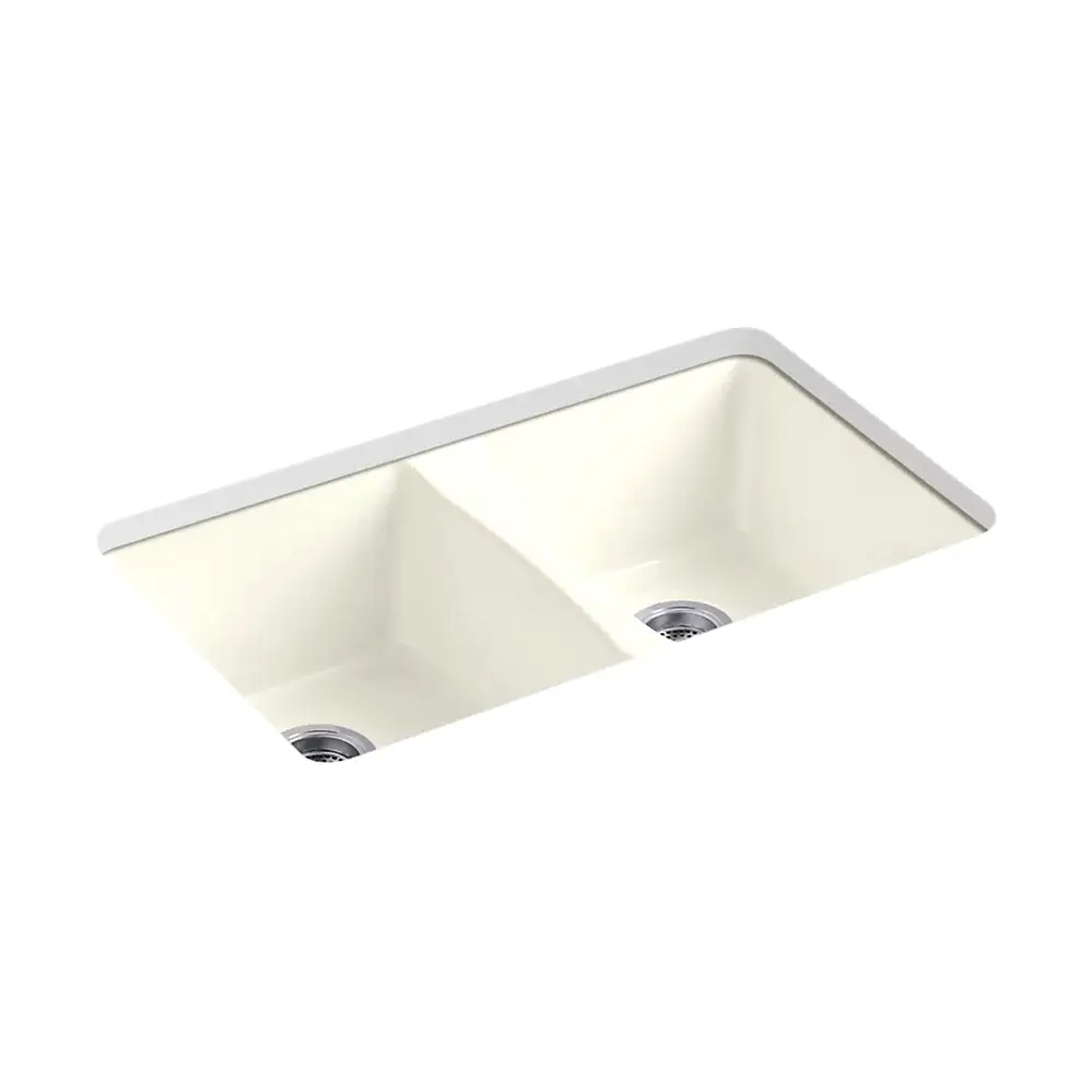Kohler 5873-5U-96 Deerfield 33" Undermount Double Bowl Kitchen Sink Biscuit