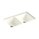 Kohler 5873-5U-96 Deerfield 33" Undermount Double Bowl Kitchen Sink Biscuit