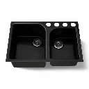 Kohler 5931-4U-7 Executive Chef 33" Undermount Kitchen Sink Black