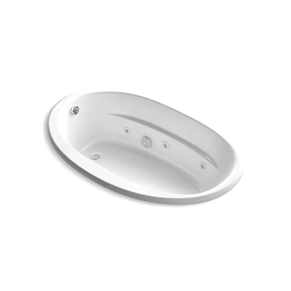 Kohler 6347-HB-0 Sunward 66" x 42" Drop-in Heated Whirlpool Bath White