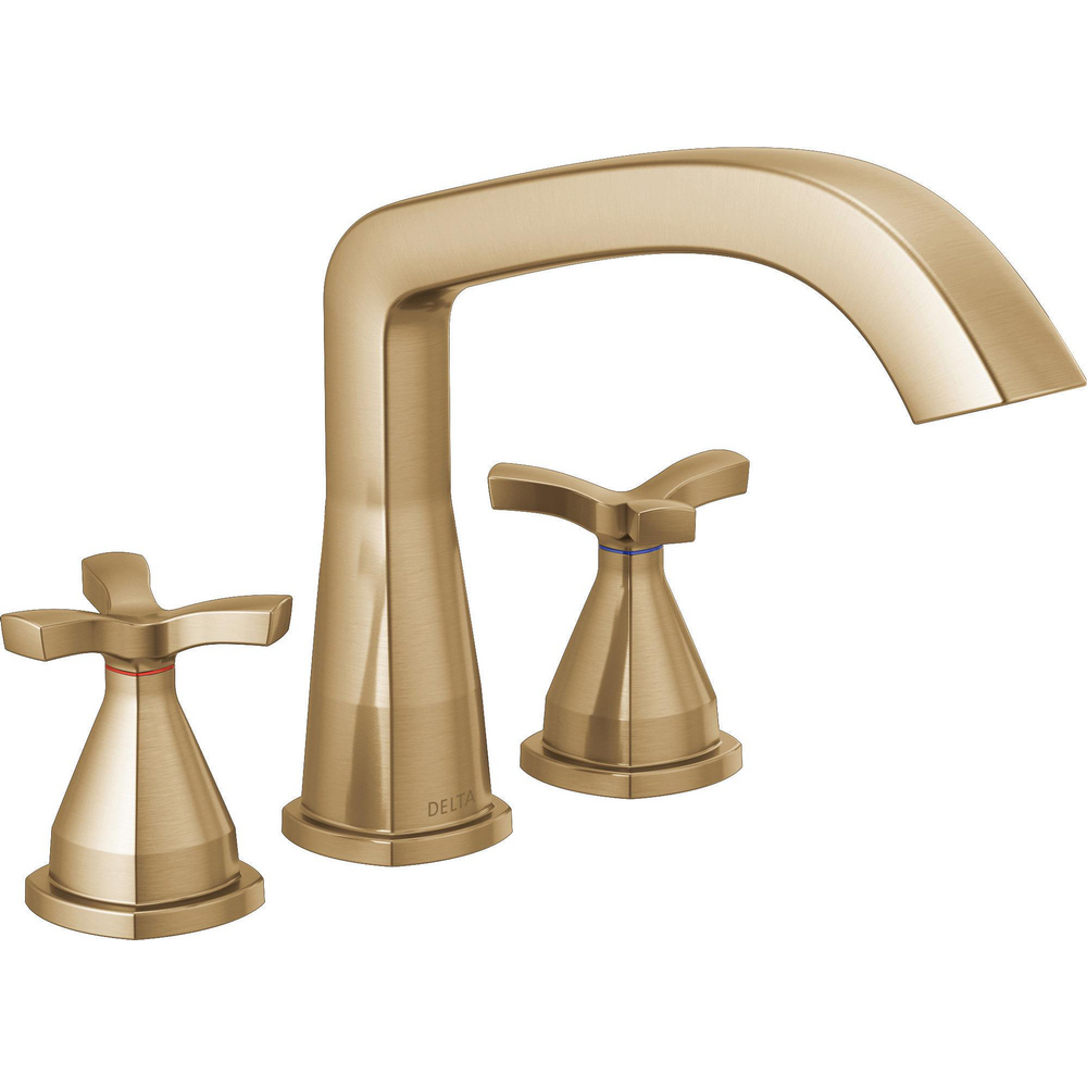 Delta T27766-CZ-PR Stryke Three Hole Roman Tub Trim Lumicoat Champagne Bronze