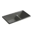Kohler 6625-58 Iron Tones 33" Undermount Double Bowl Kitchen Sink Thunder Grey