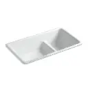 Kohler 6625-95 Iron Tones 33" Undermount Double Bowl Kitchen Sink Ice Grey
