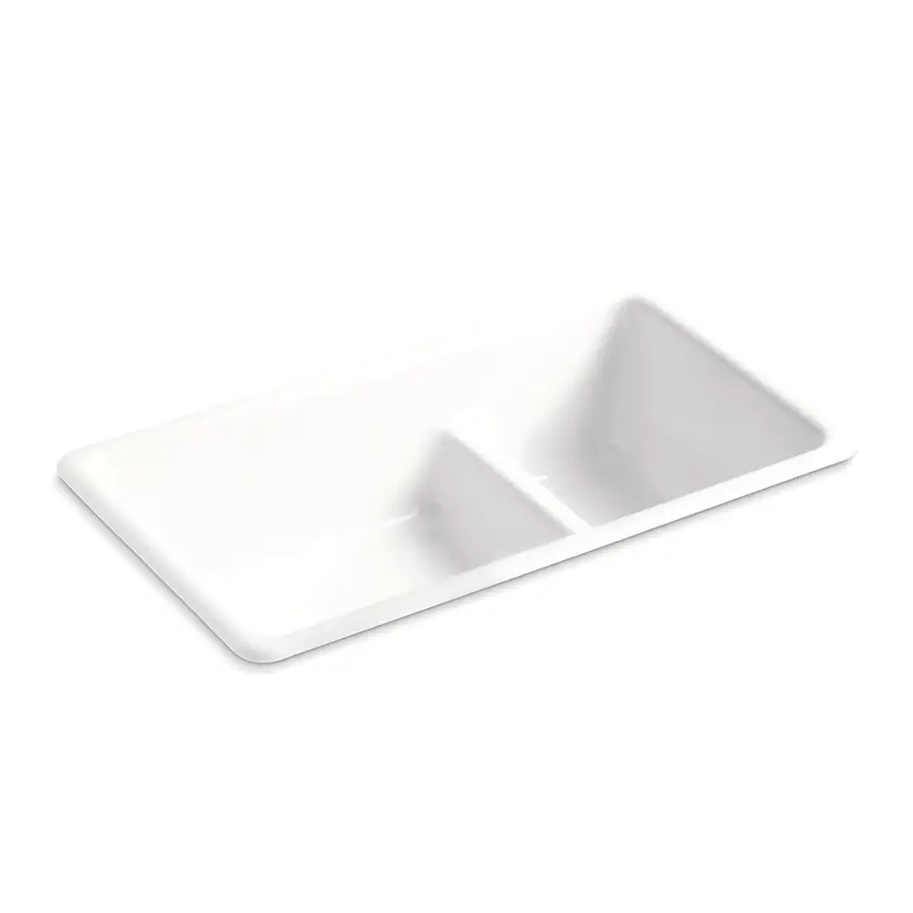 Kohler 6625-FF Iron Tones 33" Undermount Double Bowl Kitchen Sink Sea Salt