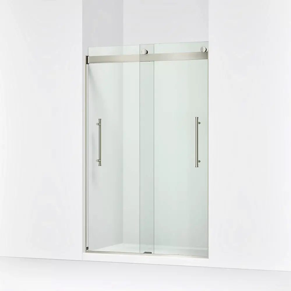 Kohler 706852-8L-BNK Elmbrook 74" Frameless Sliding Shower Door Anodized Brushed Nickel