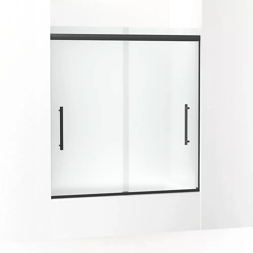 Kohler 707602-8D3-BL Pleat Frameless Sliding Glass Shower Door Matte Black