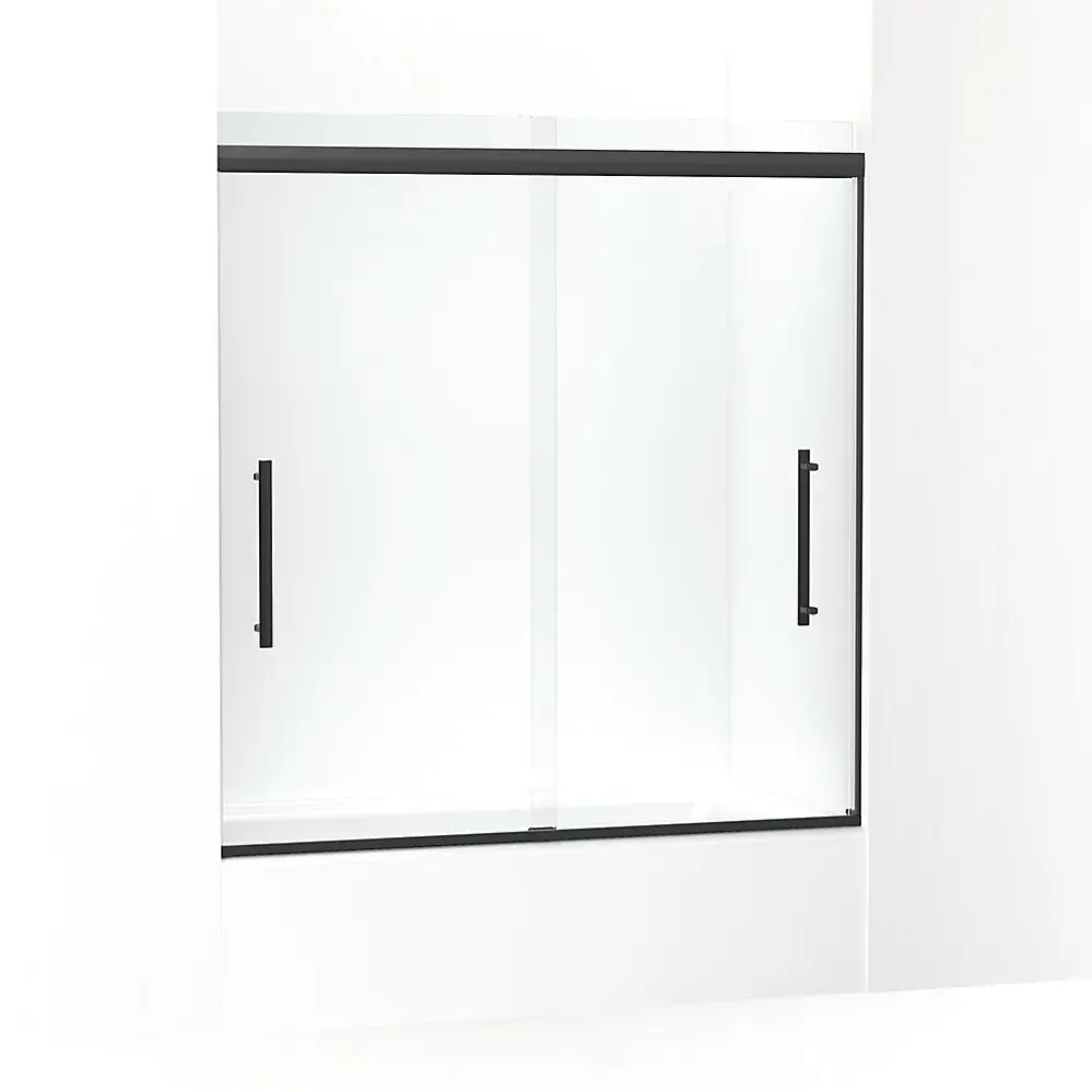 Kohler 707602-8L-BL Pleat 63-9/16" H Sliding Glass Shower Door Matte Black