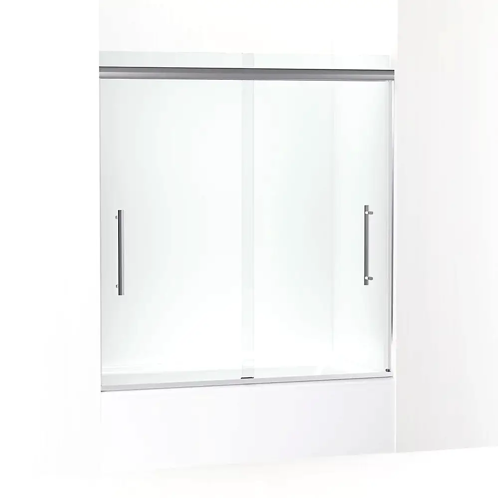 Kohler 707602-8L-SHP Pleat 63-9/16" H Sliding Glass Shower Door Bright Polished Silver
