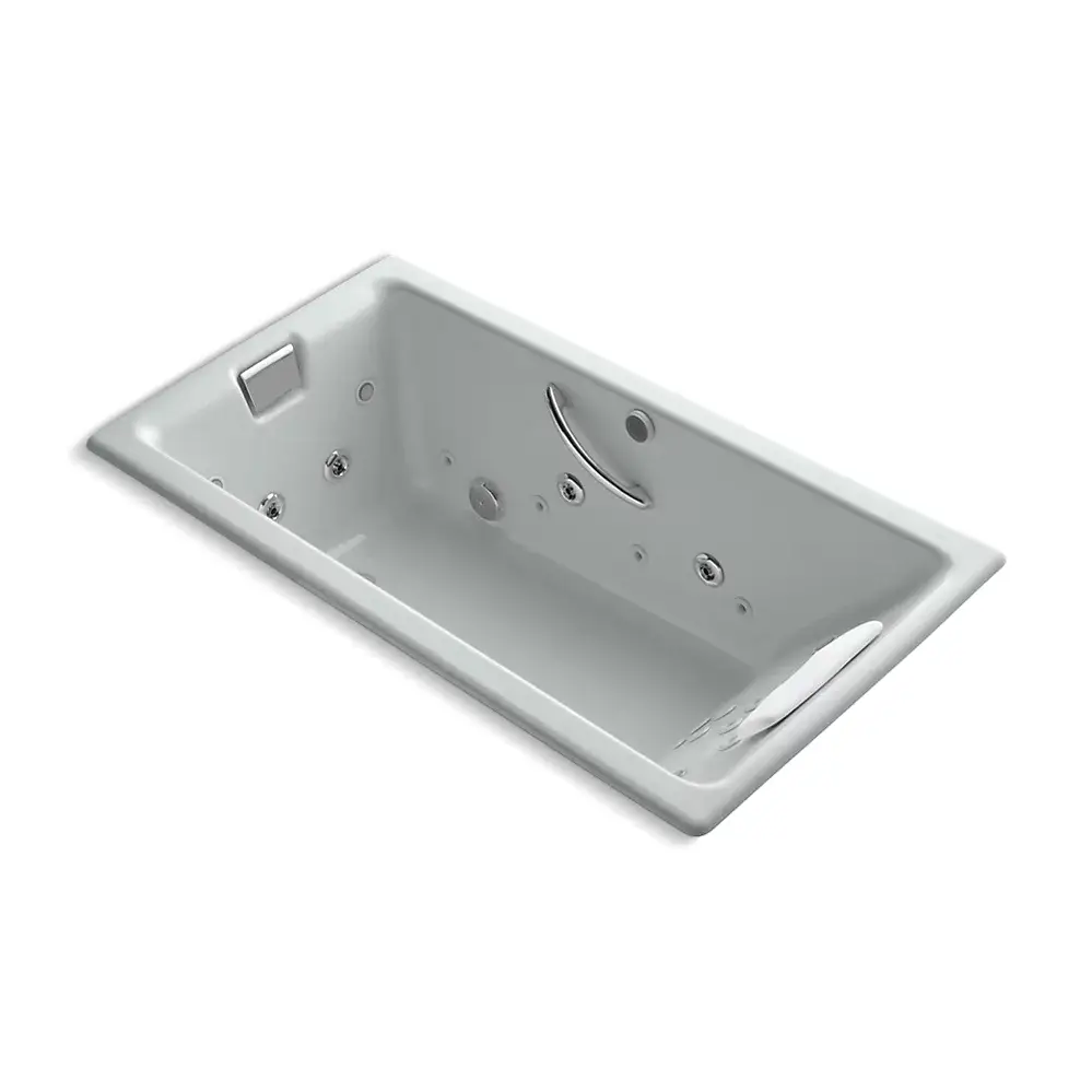 Kohler 856-V-95 Tea-For-Two 66" x 36" Drop-in Effervescence Whirlpool Bath Ice Grey