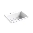 Kohler 8668-3A1-0 Riverby 27" Top Mount Single Bowl Kitchen Sink White