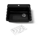 Kohler 8668-3A1-7 Riverby 27" Top Mount Single Bowl Kitchen Sink Black