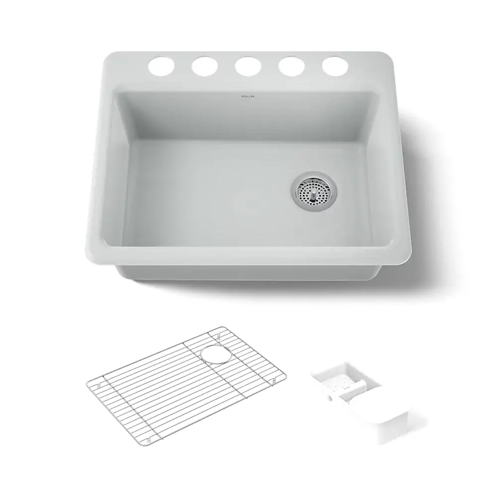 Kohler 8668-5UA2-95 Riverby 27" Undermount Workstation Sink Ice Grey
