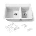 Kohler 8669-1A2-0 Riverby 33" Top Mount Workstation Kitchen Sink White
