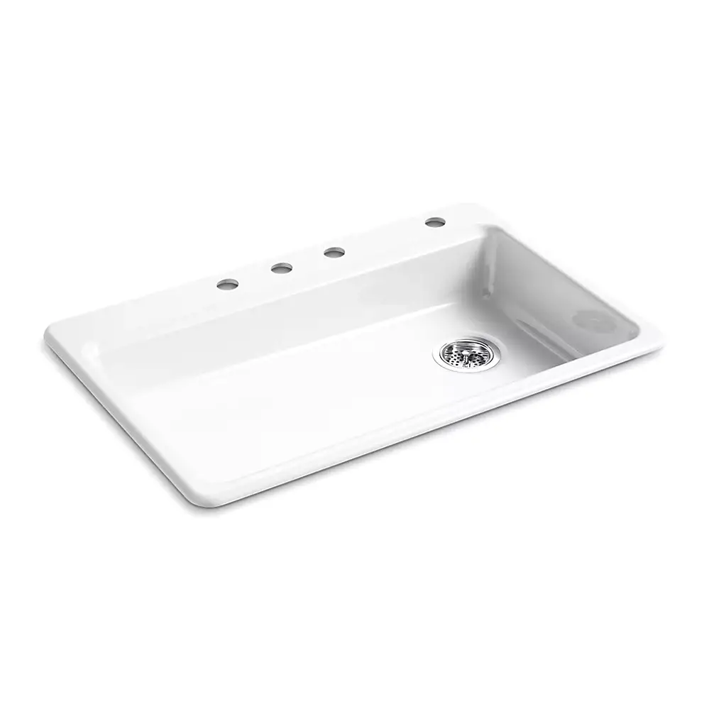 Kohler 8689-4-0 Riverby 33" Top Mount Kitchen Sink White
