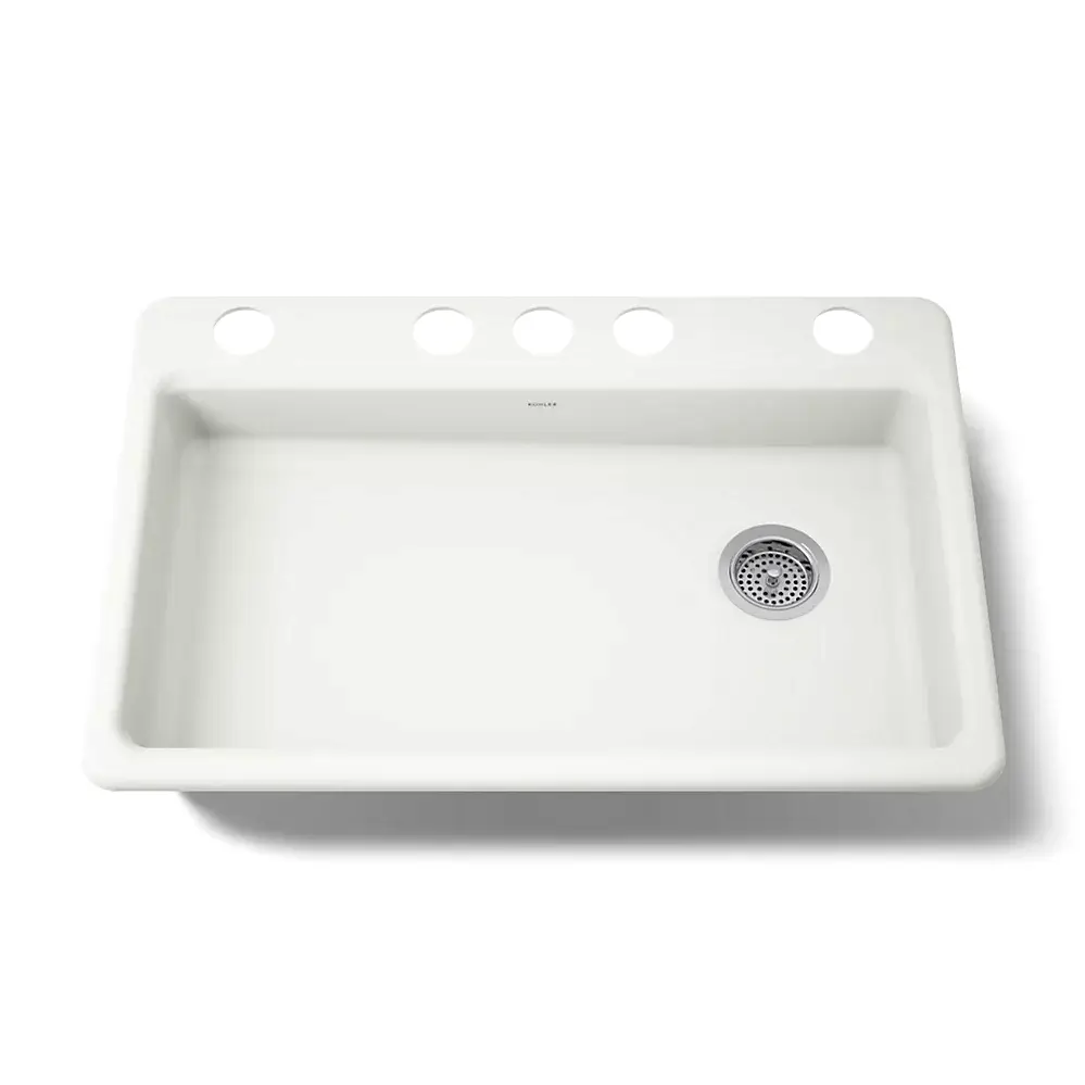 Kohler 8689-5U-NY Riverby 33" Undermount Single Bowl Kitchen Sink Dune