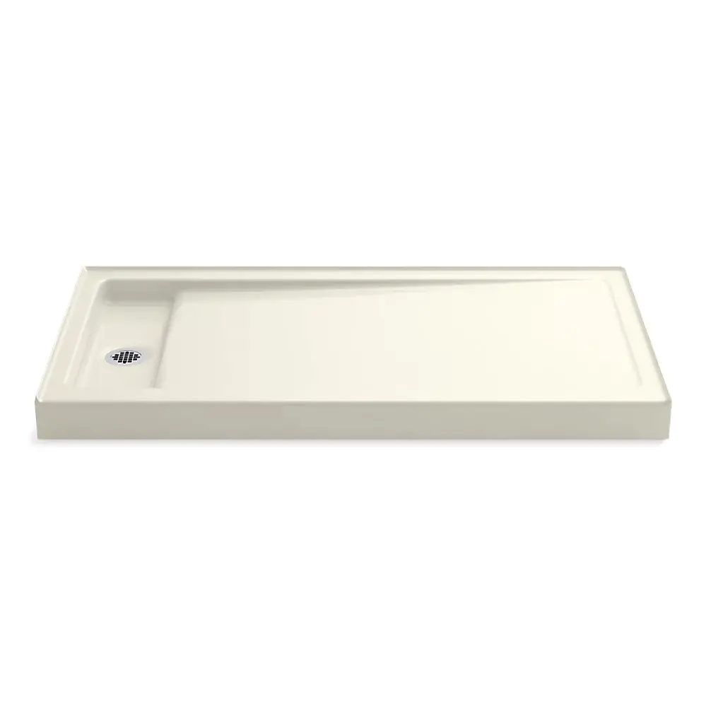 Kohler 9163-96 Bellwether 60" x 32" Alcove Shower Base Left Drain Biscuit