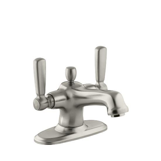 Kohler 10579-4-BN Bancroft Monoblock Lavatory Faucet With Escutcheon And Metal Lever Handles