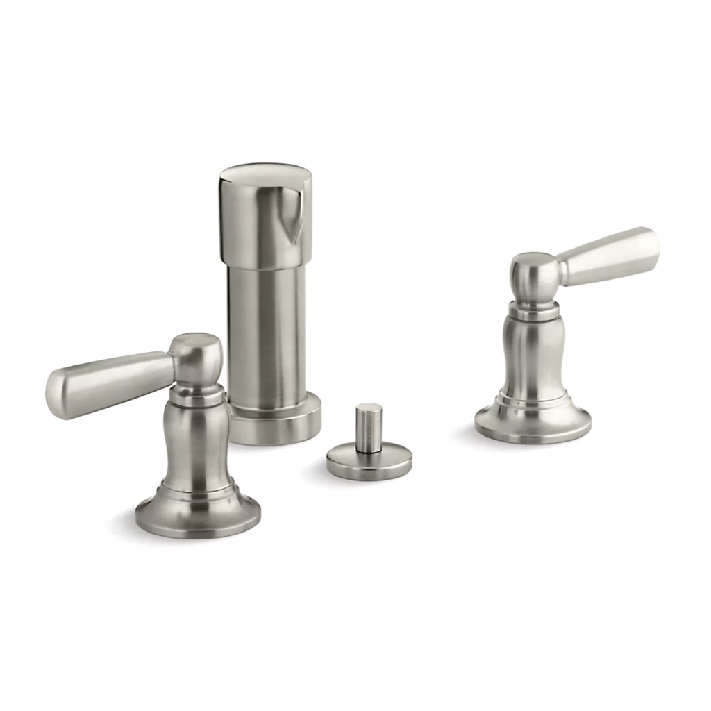 Kohler 10586-4-BN Bancroft Vertical Spray Bidet Faucet Lever Handles Vibrant Brushed Nickel