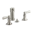Kohler 10586-4-BN Bancroft Vertical Spray Bidet Faucet Lever Handles Vibrant Brushed Nickel