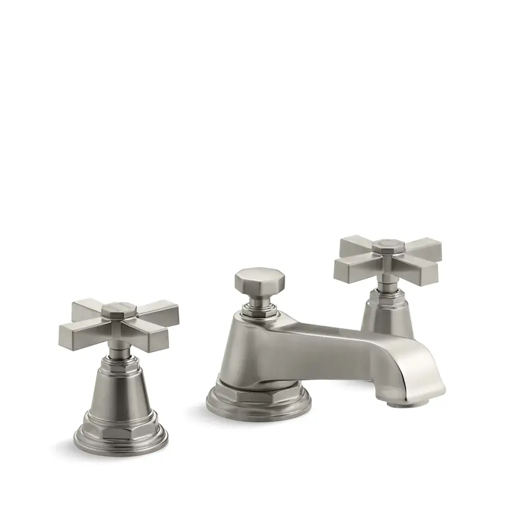 Kohler 13132-3A-BN Pinstripe Pure Widespread Bathroom Sink Faucet Vibrant Brushed Nickel