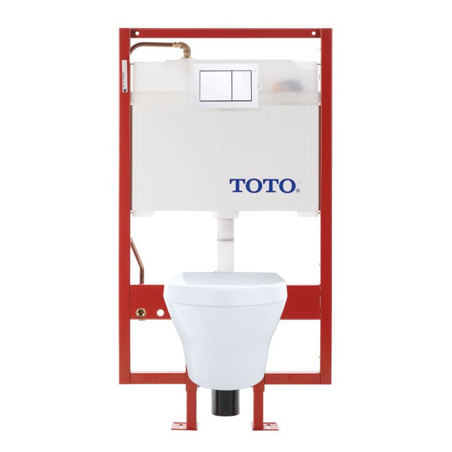 &lt;&lt; TOTO CWT437117MFG MH Wall Hung Toilet And DUOFIT In Wall Tank System Copper Pipe