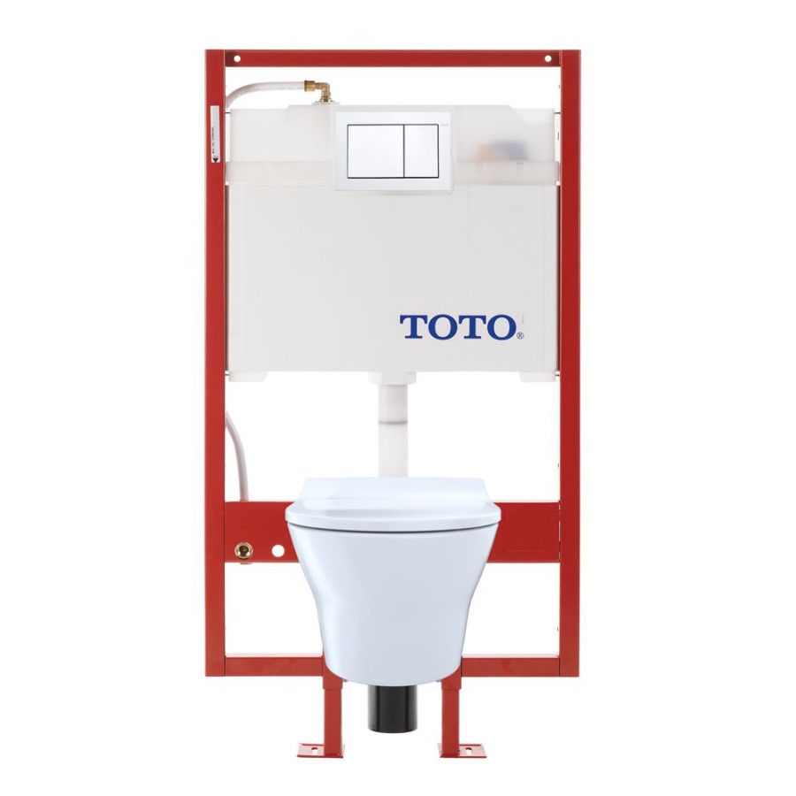 &lt;&lt; TOTO CWT437237MFG MH Wall Hung Toilet And DUOFIT In Wall Tank System Copper Pipe