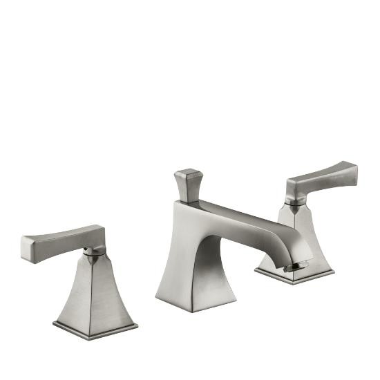 Kohler 454-4V-BN Memoirs Stately Widespread Lavatory Faucet With Deco Lever Handles Vibrant Brushed Nickel