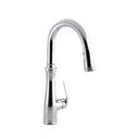 Kohler 560-CP Bellera Single-Hole Or Three-Hole Kitchen Sink Faucet With Pull-Down 16-3/4 Spout