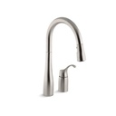Kohler 647-VS Simplice Two-Hole Kitchen Sink Faucet With 16-1/8 Pull-Down Swing Spout