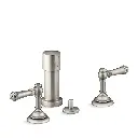 Kohler 72765-4-BN Artifacts Widespread Bidet Faucet Vibrant Brushed Nickel
