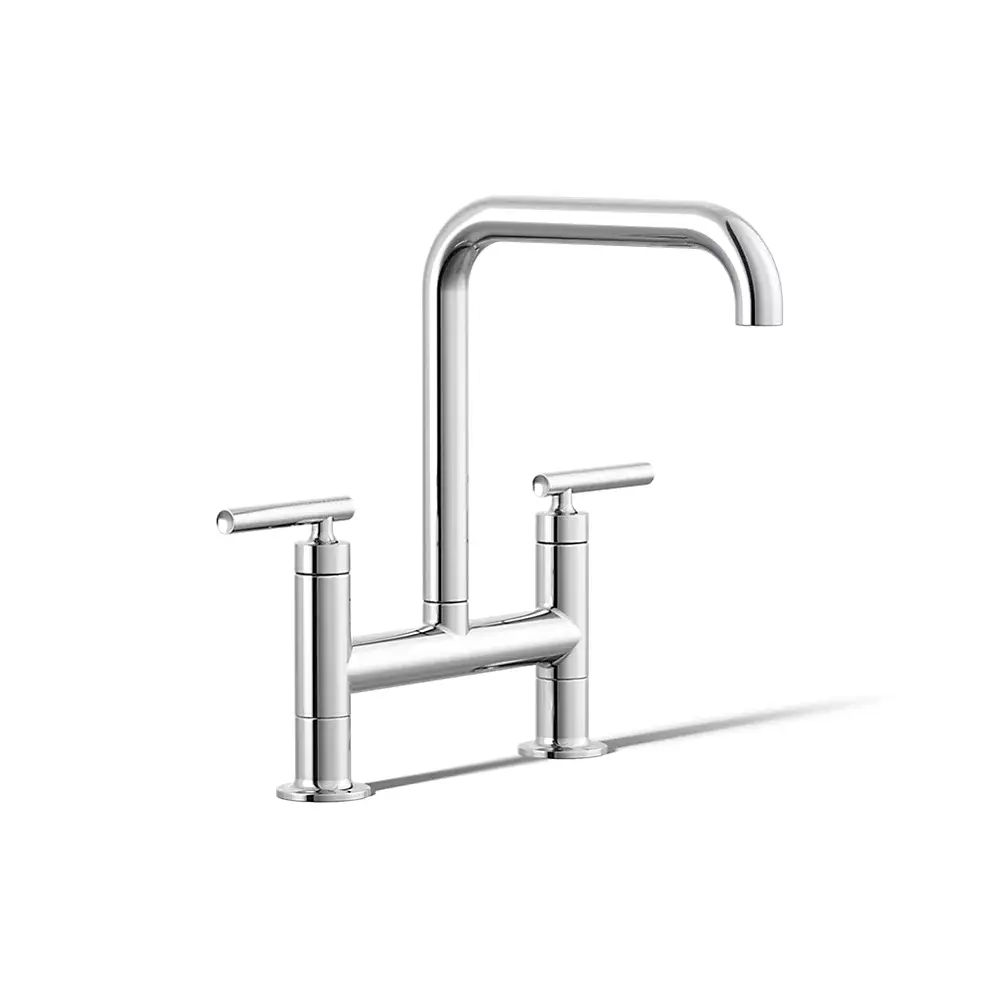 Kohler 7547-4-CP Purist Deck Mount Bridge Faucet Polished Chrome