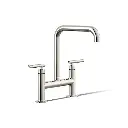 Kohler 7547-4-SN Purist Deck Mount Bridge Faucet Vibrant Polished Nickel