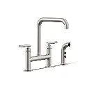 Kohler 7548-4-VS Purist Two Hole Bridge Kitchen Faucet Vibrant Stainless