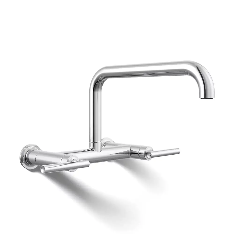 Kohler 7549-4-CP Purist Wall Mount Bridge Kitchen Faucet Polished Chrome