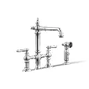 Kohler 76520-4-CP Artifacts Three Hole Bridge Bar Faucet Polished Chrome