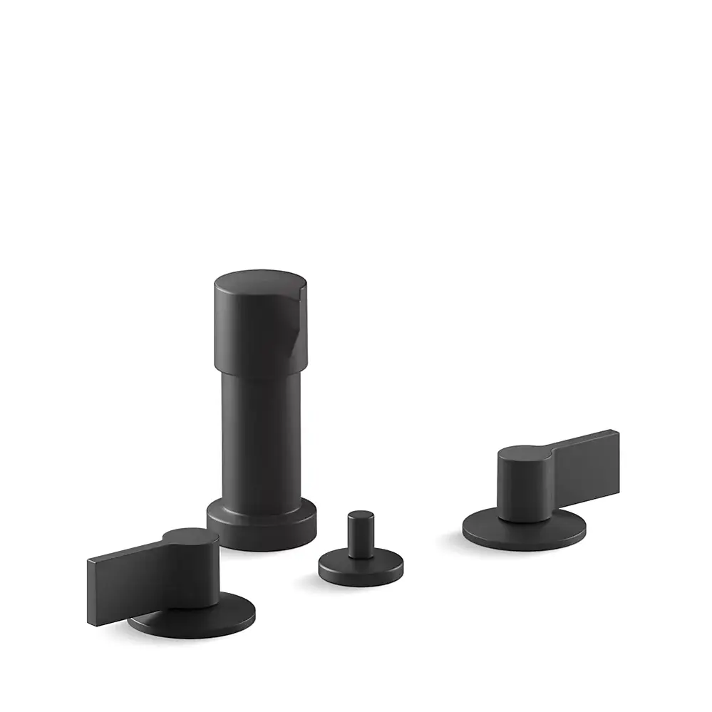 Kohler 77983-4-BL Components Widespread Bidet Faucet Lever Handles Matte Black