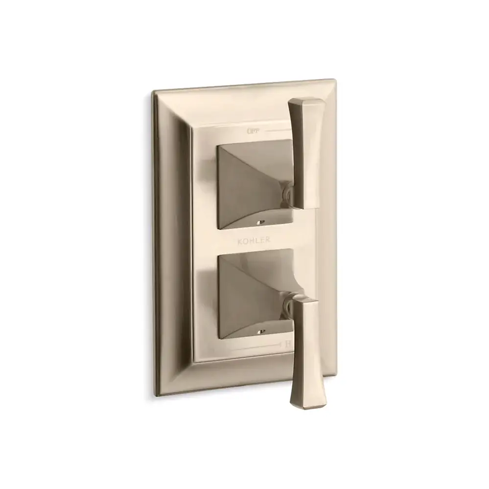 Kohler T10422-4V-BV Memoirs Stacked Valve Trim With Stately Design And Deco Lever Handles