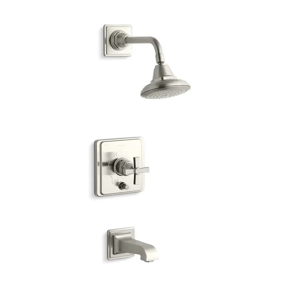 Kohler T13133-3A-BN Pinstripe Pure Bath and Shower Trim Kit Vibrant Brushed Nickel