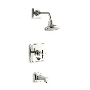 Kohler T13133-3A-SN Pinstripe Pure Bath and Shower Trim Kit Vibrant Polished Nickel