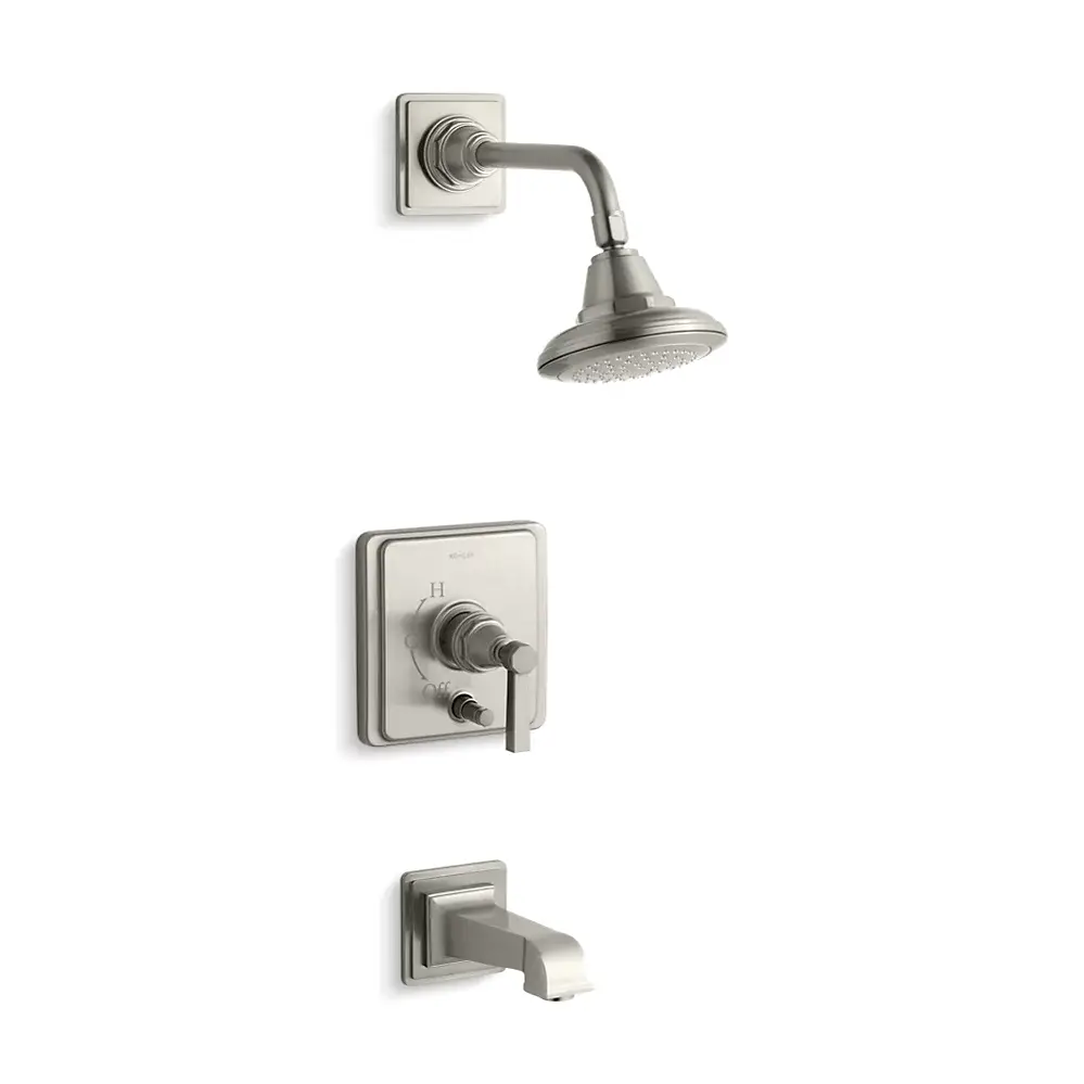 Kohler T13133-4A-BN Pinstripe Pure Bath and Shower Trim Kit Vibrant Brushed Nickel