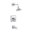 Kohler T13133-4A-CP Pinstripe Pure Rite-Temp Pressure-Balancing Bath And Shower Faucet Trim With Lever Handle
