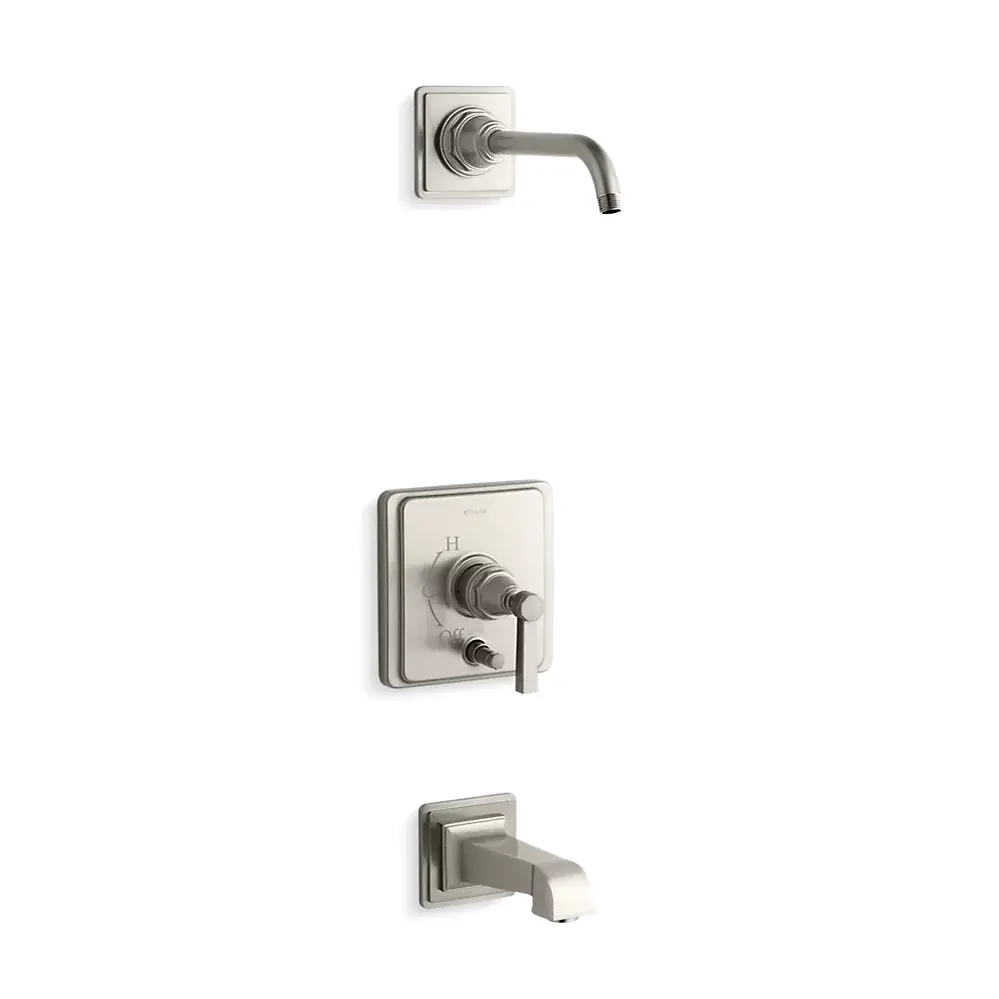 Kohler T13133-4AL-BN Pinstripe Pure Bath and Shower Trim Kit Vibrant Brushed Nickel
