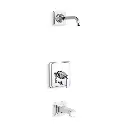 Kohler T13133-4AL-CP Pinstripe Pure Bath and Shower Trim Kit Polished Chrome