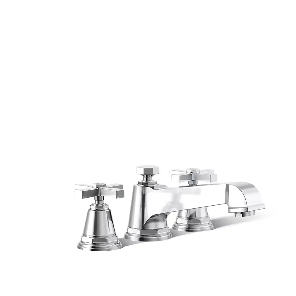 Kohler T13140-3A-CP Pinstripe Pure Deck Mount Bath Faucet Trim Polished Chrome