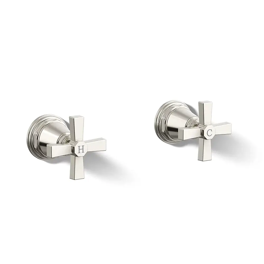 Kohler T13141-3A-SN Pinstripe Pure Deck Mount Bath Faucet Handle Trim Vibrant Polished Nickel