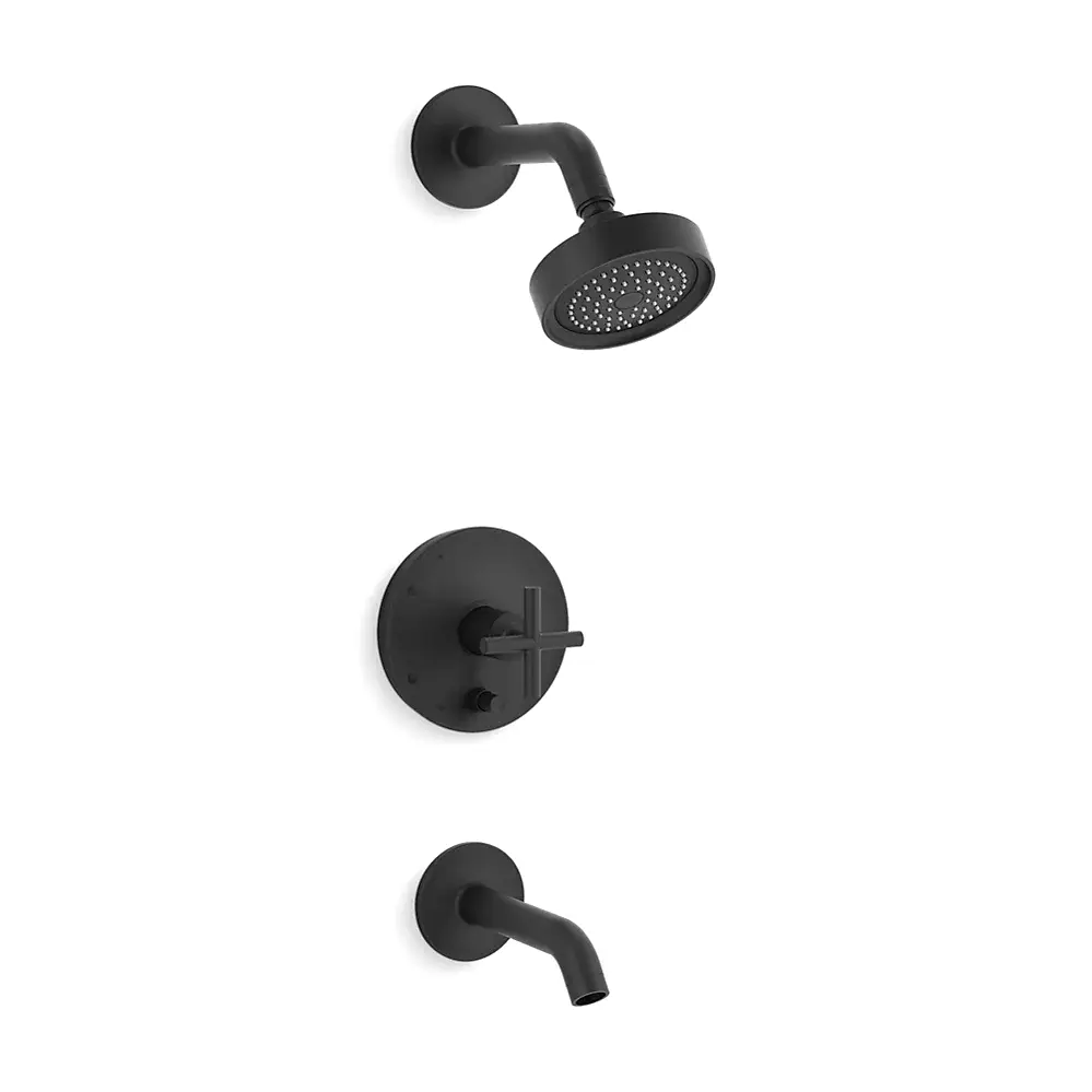 Kohler T14420-3-BL Purist Bath and Shower Trim Kit Matte Black