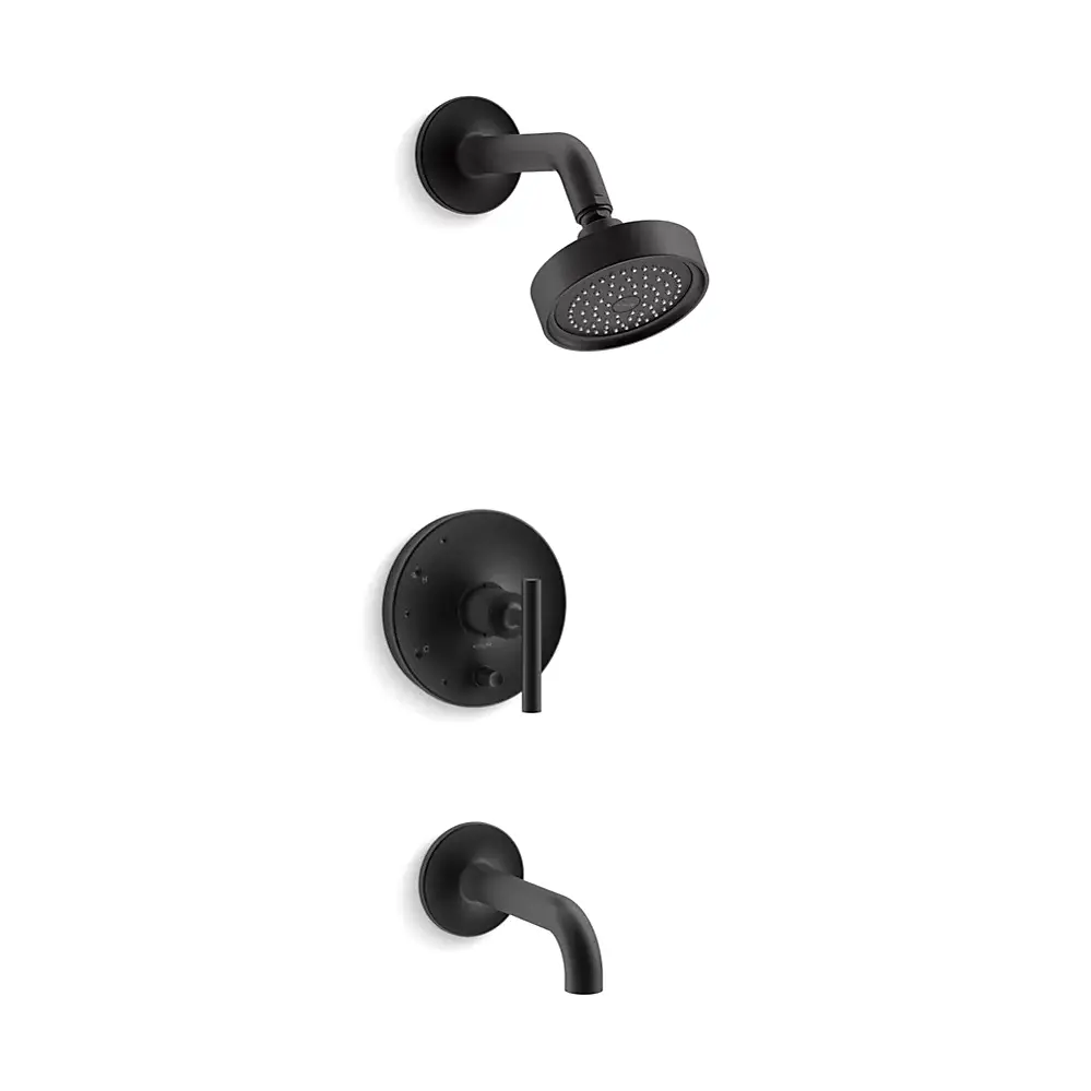 Kohler T14421-4-BL Purist Rite-Temp Bath and Shower Trim Kit Matte Black