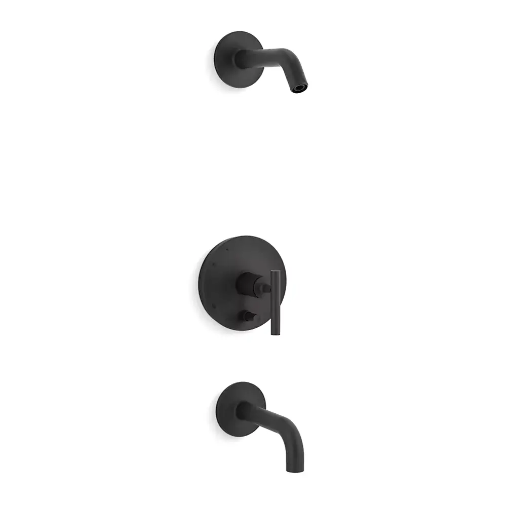 Kohler T14421-4L-BL Purist Rite-Temp Bath and Shower Trim Kit Matte Black